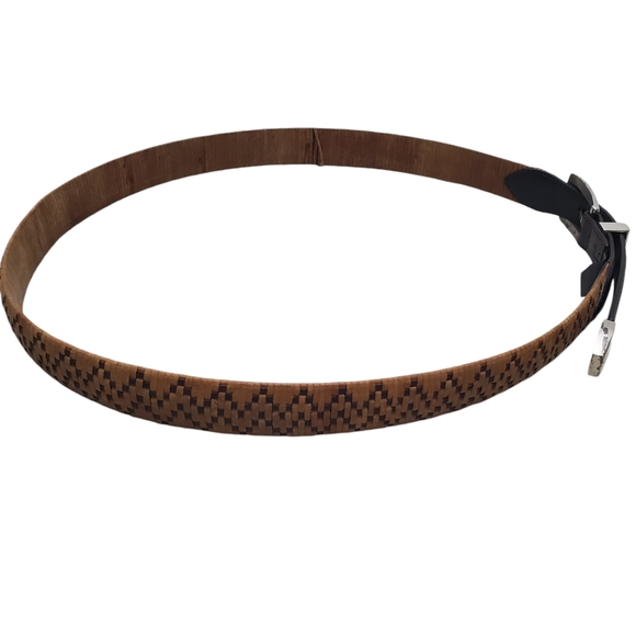 Brighton Onyx Braided Brown Belt Silver Buckle Western Hunting - Picture 8 of 14